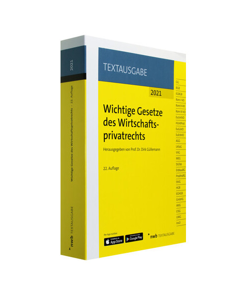 Wichtige Gesetze des Wirtschaftsprivatrechts