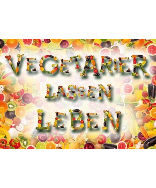 Vegetarier lassen leben (Tischaufsteller DIN A5 quer)