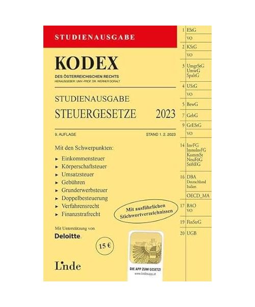 KODEX Studienausgabe Steuergesetze 2023: Studienausgabe (Kodex des Österreichischen Rechts)