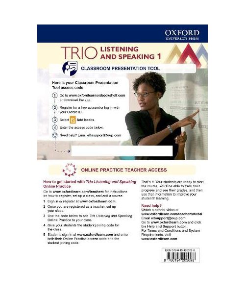 Trio Listening and Speaking: Level 1: Teacher's Online Practice Pack with Classroom Presentation Tool