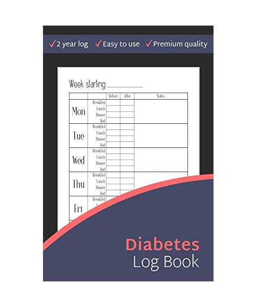 Diabetes Log Book: Simple 2-Year Blood Sugar Recording Book, Diabetes Tracking Journal with NOTES, Breakfast, Lunch, Dinner, Bed Before & After Tracking