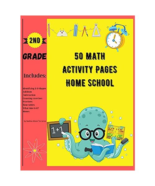 50 Math Activity Pages Home School 2nd Grade: Builds and Boosts Key Skills Including Math Drills and Vertical Multiplication Problems Worksheets.