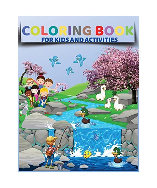 Coloring Book for Kids and Activities: BIG, Coloring Book With Activities For Creative Children, GIANT, EASY,57 Fun Activities For Kids Ages 3-8, Simp