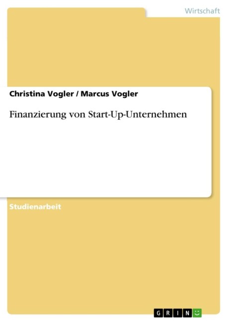 Finanzierung von Start-Up-Unternehmen