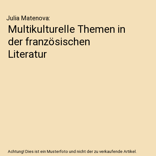 Multikulturelle Themen in der französischen Literatur