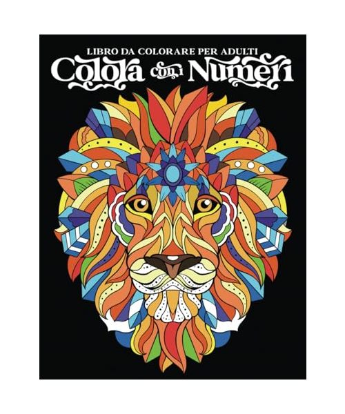 Libro da colorare per adulti: Colora con i numeri - animali e mandala