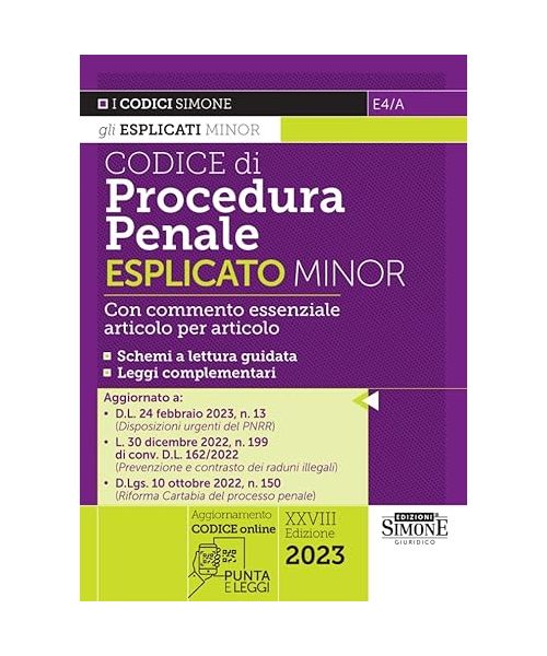 Codice di procedura penale. Esplicato minor. Con aggiornamento codice online (I Codici Esplicati)