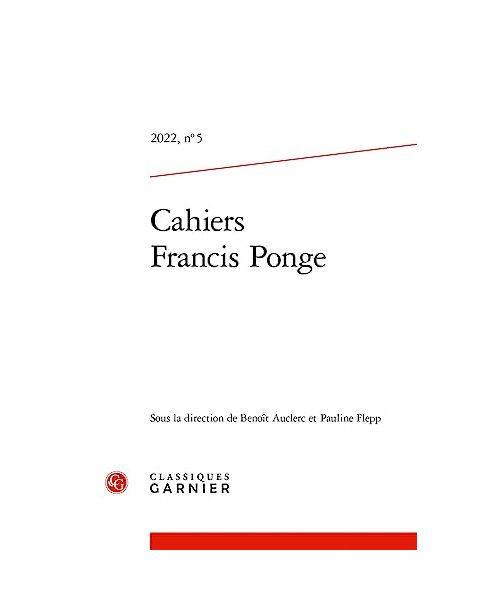 Cahiers Francis Ponge