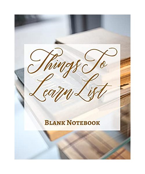Things To Learn List - Blank Notebook - Write It Down - Pastel Rose Gold Pink - Abstract Modern Contemporary Unique Art