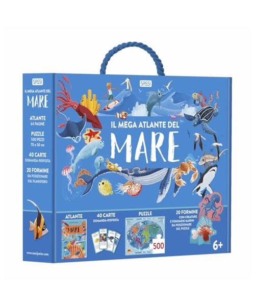 Il mega atlante del mare. Ediz. a colori. Con 20 formine. Con puzzle. Con 40 Carte