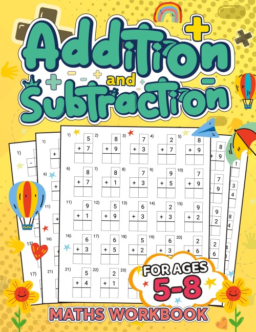 Addition and Subtraction Math Book for Kids Ages 5-8