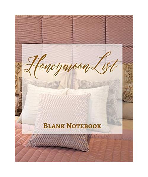 Honeymoon List - Blank Notebook - Write It Down - Pastel Rose Pink Gold Brown - Abstract Modern Contemporary Minimal