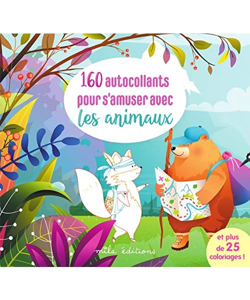 160 autocollants pour s'amuser avec les animaux: Plus 23 décors à colorier !