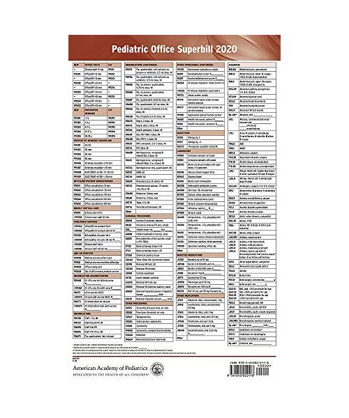 Pediatric Office Superbill 2020
