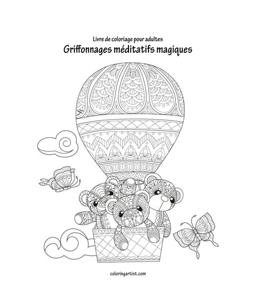 Livre de coloriage pour adultes Griffonnages méditatifs magiques 1