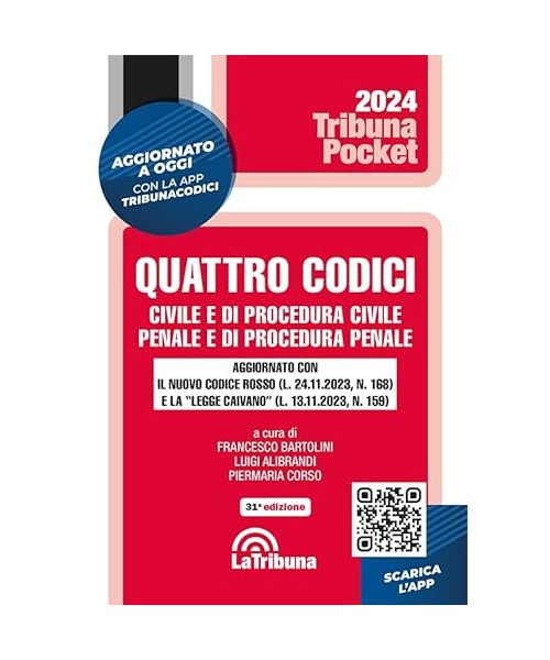 Quattro codici. Civile e di procedura civile, penale e di procedura penale