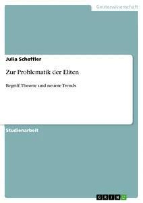 Zur Problematik der Eliten