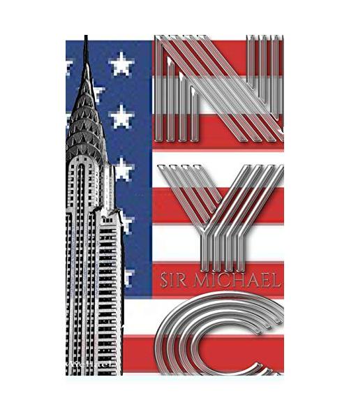 USA American Flag Iconic Chrysler Building New York City Sir Michael Huhn Artist Drawing Journal