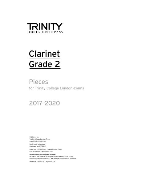 Clarinet Exam Pieces Grade 2 2017-2020