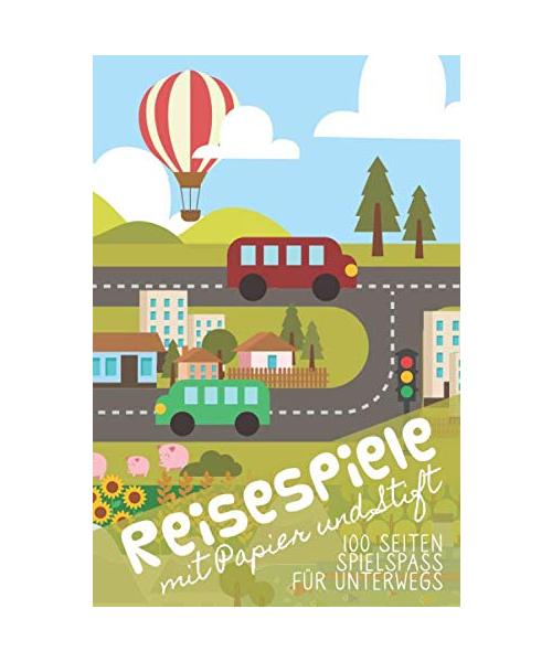 Reisespiele mit Papier und Stift: 100 Seiten Spielspaß für unterwegs. Spieleklassiker / Papierspiele / Bleistiftspiele für Jung und Alt: Tic Tac Toe, ... Autobahnbingo, Hexagon / bunte Landschaft