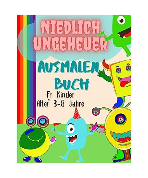 Niedliche Monster Färbung Buch für Kinder im Alter von 3-8: Ein freundliches Malbuch mit lustigen Monstern/Niedliche Monster Buch für Kleine/Gruselmonster/Kinder lustiges Malbuch