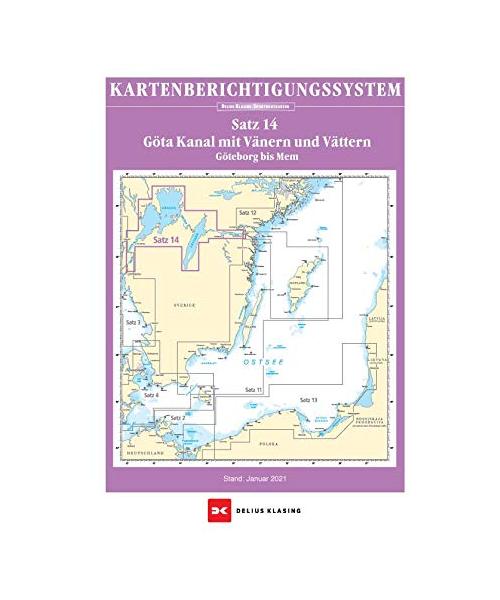 Berichtigung Sportbootkarten Satz 14: Göta Kanal mit Vänern und Vättern (Ausgabe 2022)