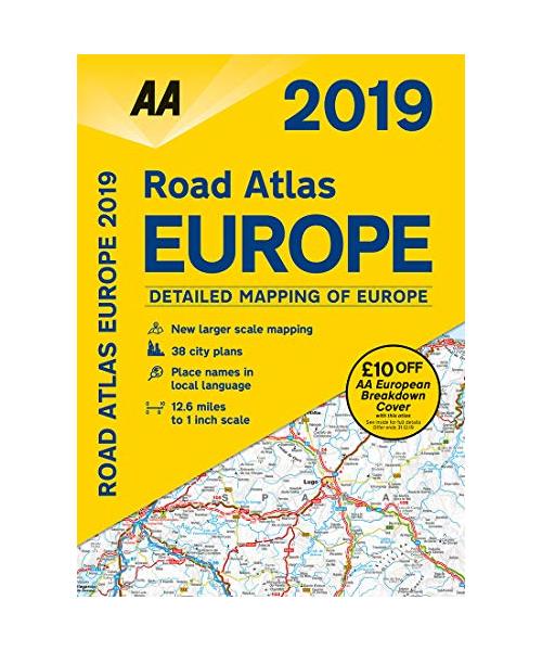 AA Road Atlas Europe 2019