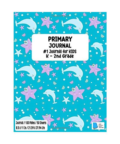Primary Story Book: Dotted Midline and Picture Space - Dolphin Design - Grades K-2 School Exercise Book - Draw and Write 100 Story Pages -