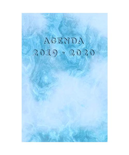 Agenda Scuola 2019 - 2020: Mensile - Settimanale - Giornaliera - Settembre 2019 - Agosto 2020 - Obiettivi - Rubrica - Orario Lezioni - Appunti - Priorità - Elegante effetto Marmo Azzurro