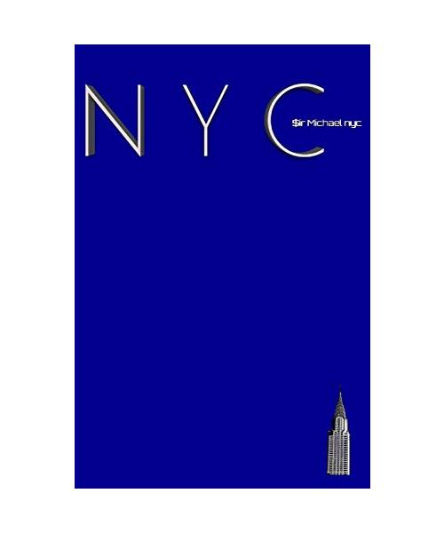 NYC Chrysler building  bright blue classic grid page notepad  $ir Michael Limited edition