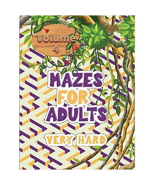 Mazes for adults: Volume 4 with mazes gives you hours of fun, stress relief and relaxation!