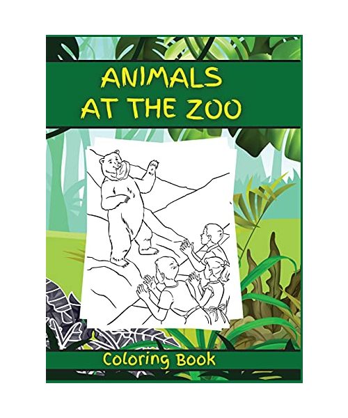 Animals at the Zoo: Activity Book for Children, 20 Coloring Designs, Ages 2-4, 4-8. Easy, large picture for coloring with animals at the zoo. Great Gift for Boys & Girls.