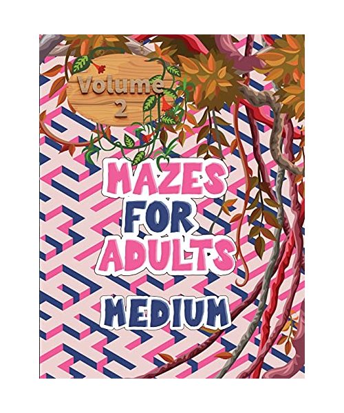 Mazes for adults: Volume 2 with mazes gives you hours of fun, stress relief and relaxation!