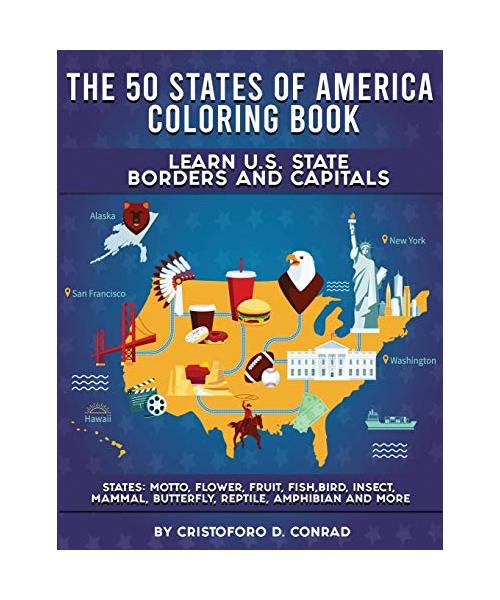 The 50 States of America Coloring Book