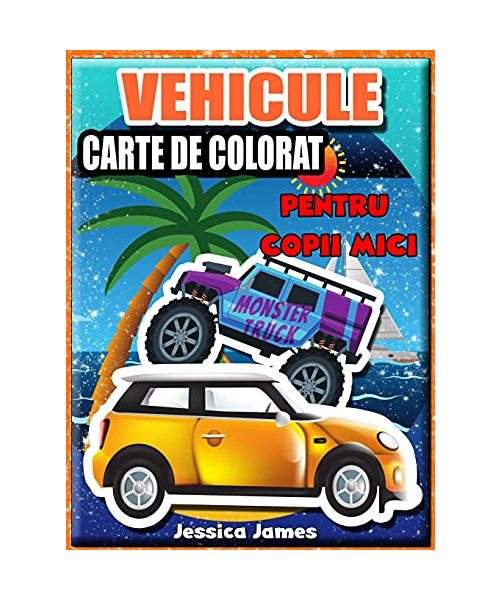 Vehicule carte de colorat pentru copii mici: Camioane Carte de Colorat, Tren Carte de Colorat, Camion de Construc?ii, Excavator Carte, Camion de Gunoi Carte de Colorat, Avion Carte de Colorat