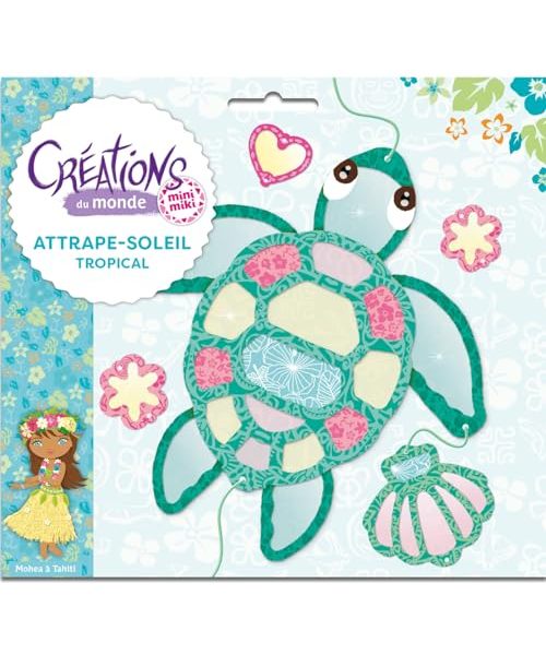 Minimiki - Attrape-soleil tropical - Créations du monde: Avec 4 planches avec éléments en carton, une notice pas à pas, 3 papiers calque colorés, 3 patrons, un joli fil brillant, ton passeport Tahiti