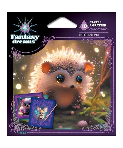 Cartes à gratter étincelantes - Bébés animaux: Avec 10 cartes et 1 stylet