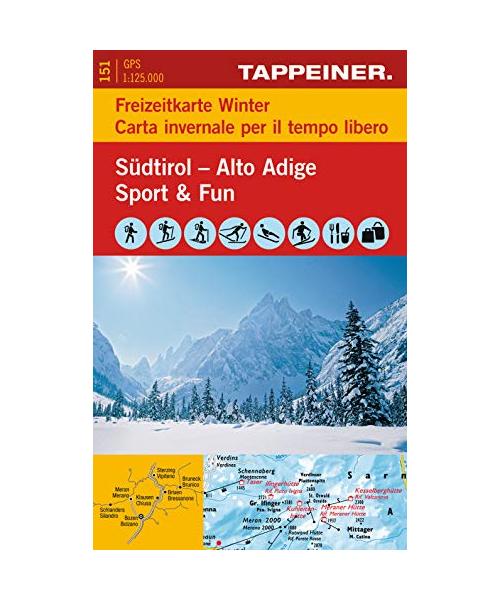 Freizeitkarte Südtirol - Sport & Spaß im Winter 1:125 000