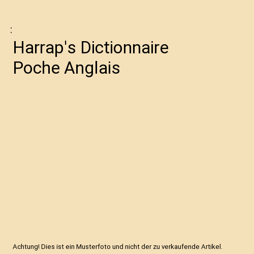 Harrap's Dictionnaire Poche Anglais