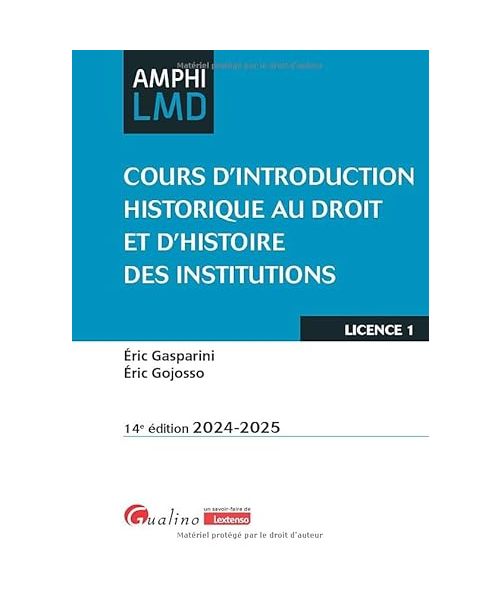 Cours d'introduction historique au droit et d'histoire des institutions