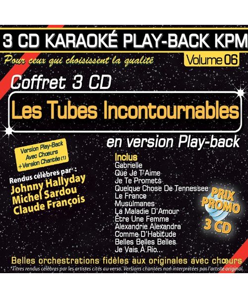 Coffret 3 CD Karaoké Play-Back Kpm Les Tubes Incontournables