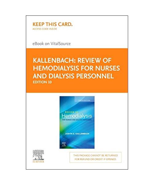 Review of Hemodialysis for Nurses and Dialysis Personnel- Elsevier eBook on Vitalsource (Retail Access Card)