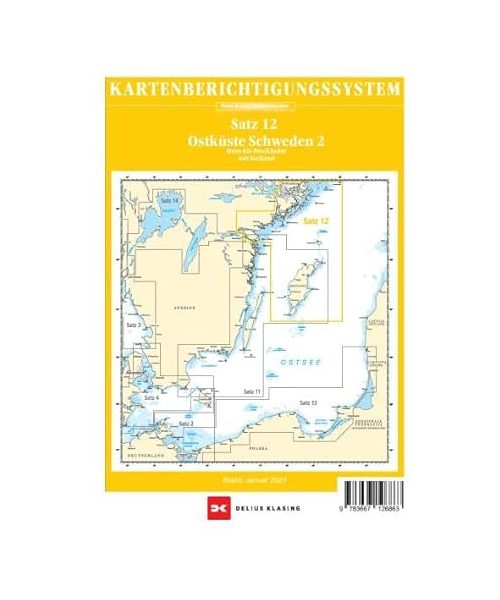 Berichtigung Sportbootkarten Satz 12: Ostküste Schweden 2 (Ausgabe 2023)