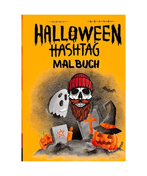 Halloween Hashtag Malbuch für Erwachsene Teenager Jugendliche Kinder ab 12