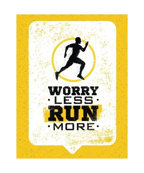 Worry Less Run More: 100 Pages Ruled - Health Fitness Journal Notebook (Large, 8.5 x 11 in.) (Cardio Notebook)