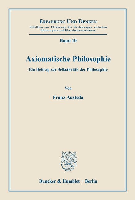 Axiomatische Philosophie.