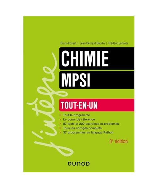 Chimie tout-en-un MPSI - 3e éd.