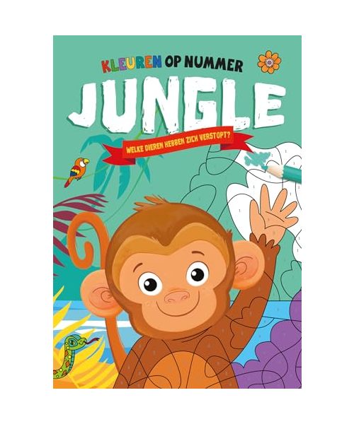Jungle - Kleuren op nummer: Welke dieren hebben zich verstopt?