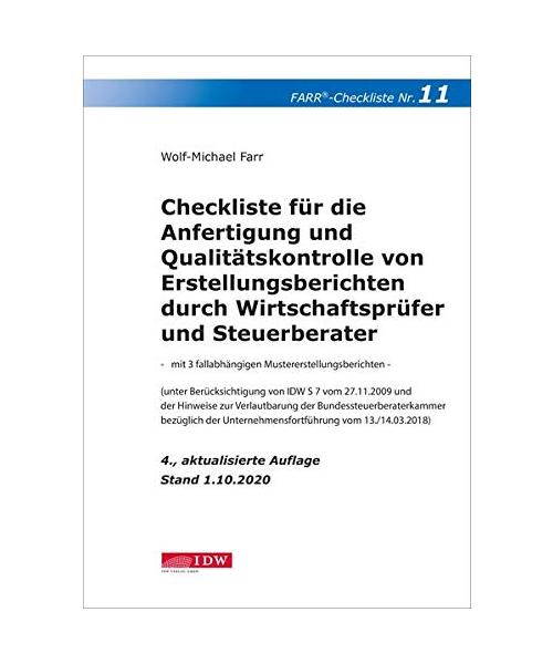 Checkliste 11 (Erstellungsberichte)