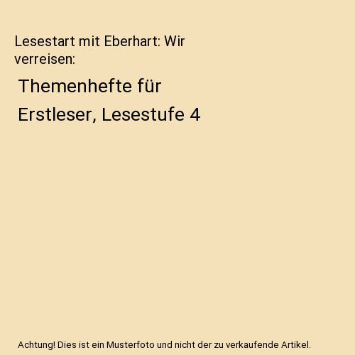Lesestart mit Eberhart: Wir verreisen